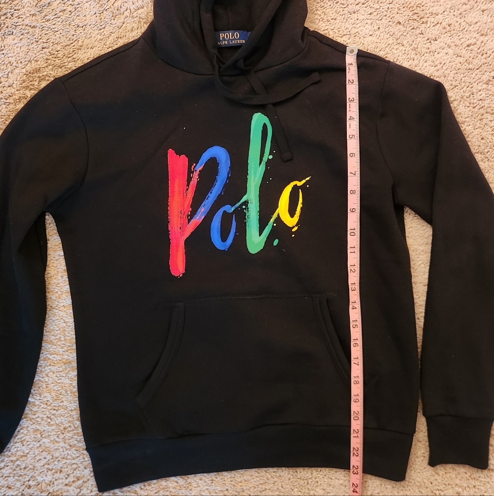 Polo by Ralph Lauren Multicolor Logo Black Hoodie Sz. XSmall - Picture 7 of 7